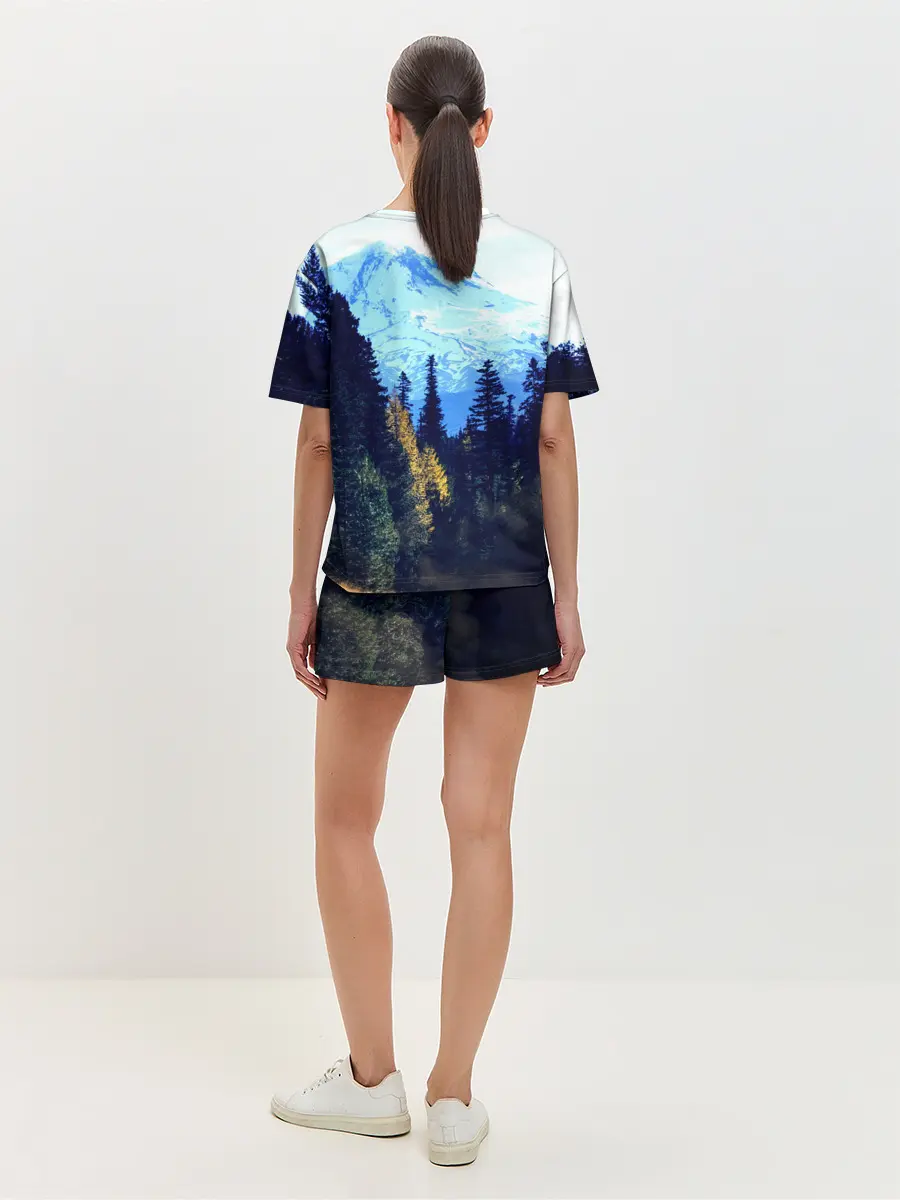 Женская пижама с шортами / лес