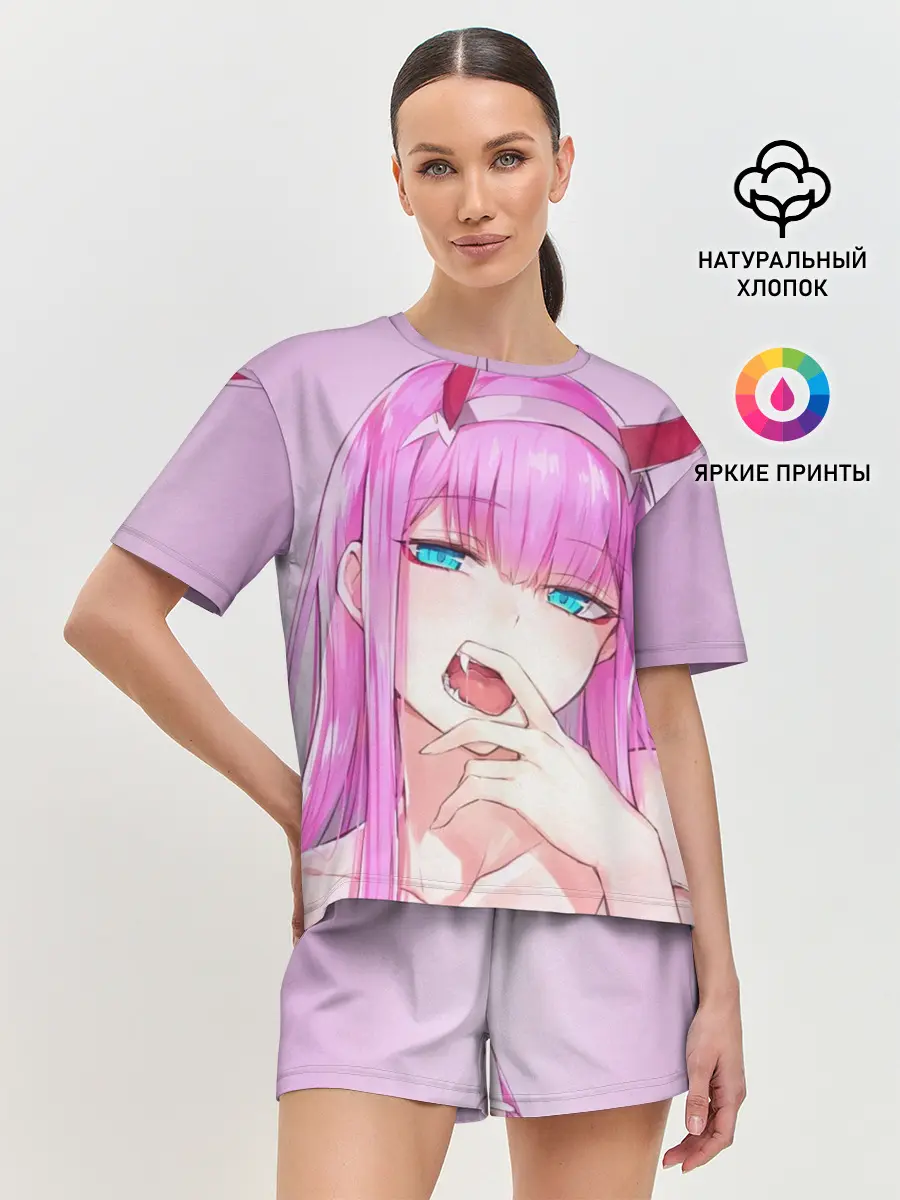 Женская пижама с шортами / ахегао зеро ту