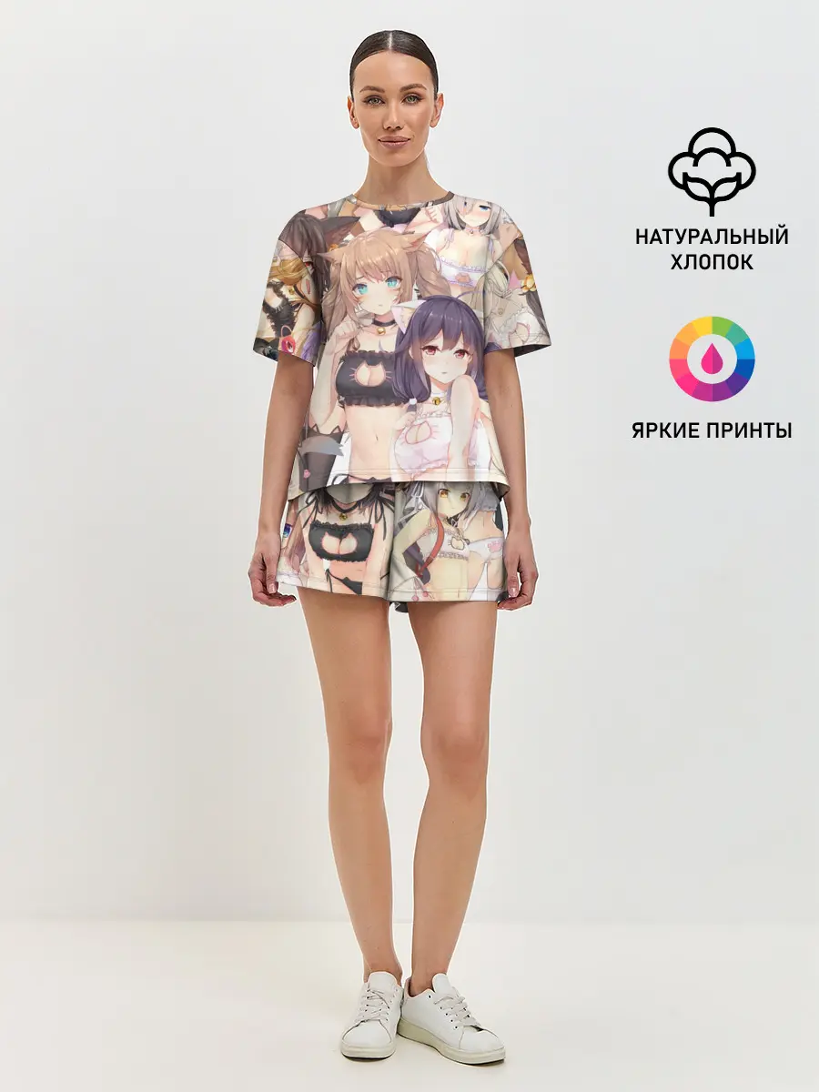 Женская пижама с шортами / Эччи гарем