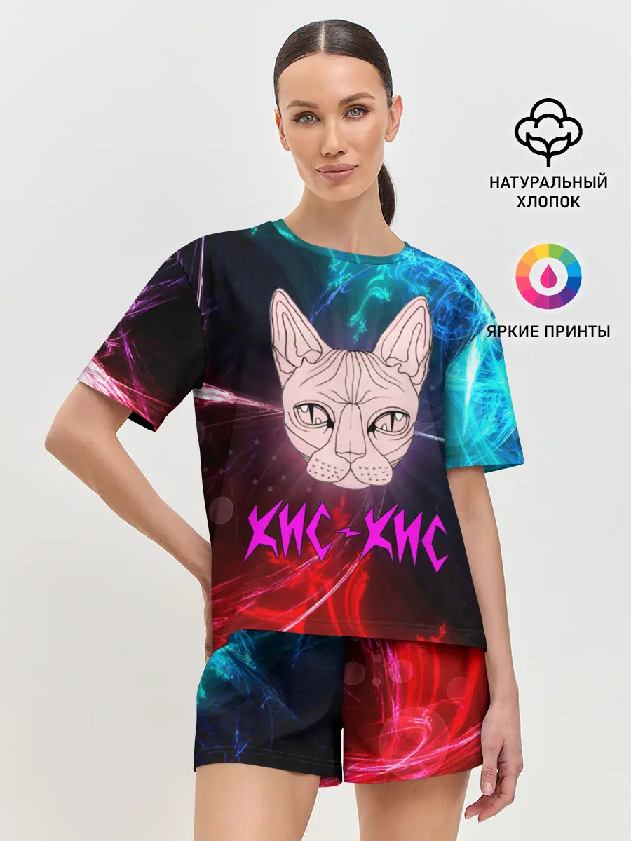 Женская пижама с шортами / Кис-Кис