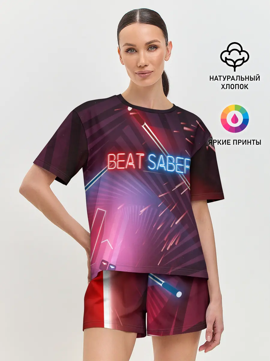 Женская пижама с шортами / Beat Saber