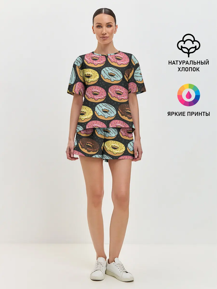 Женская пижама с шортами / Сладкоежка