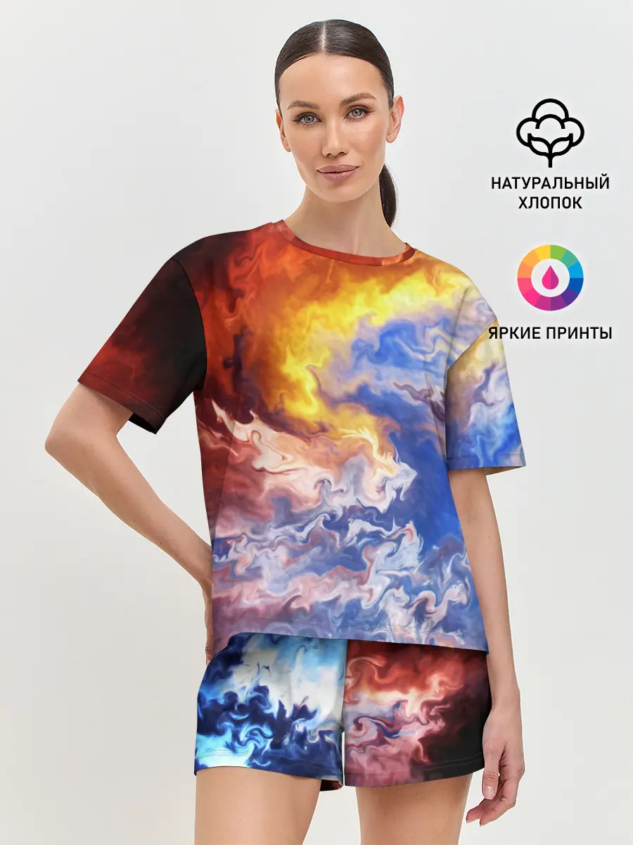 Женская пижама с шортами / Краски