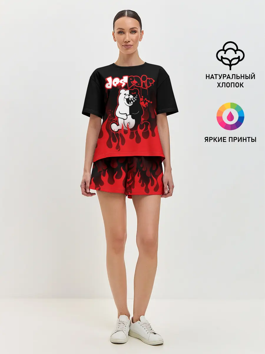Женская пижама с шортами / Монокума despair горит