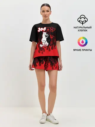 Женская пижама с шортами / Монокума despair горит