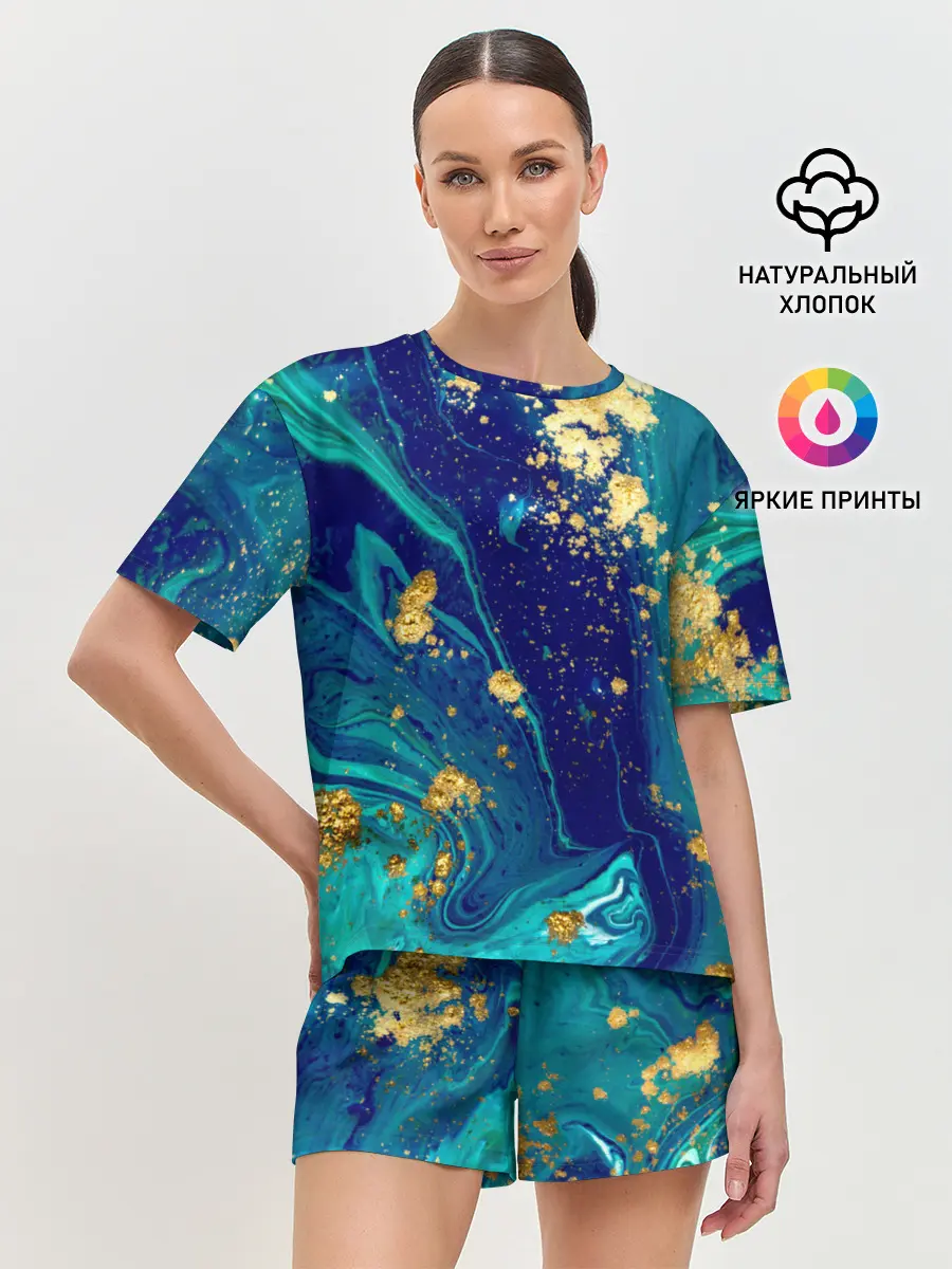 Женская пижама с шортами / Краски