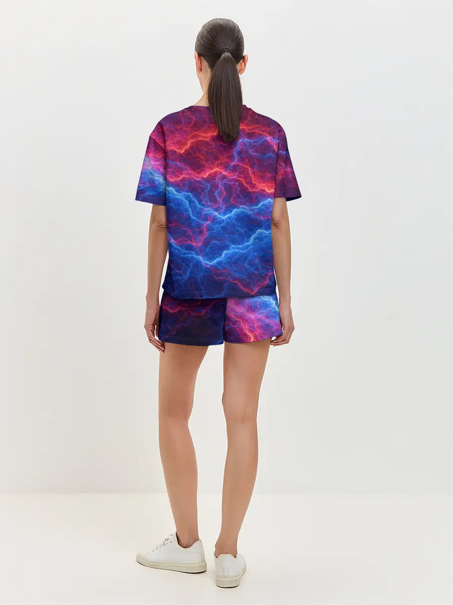 Женская пижама с шортами / Молнии: Огонь и лед