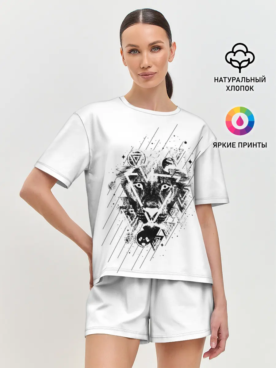 Женская пижама с шортами / Лев