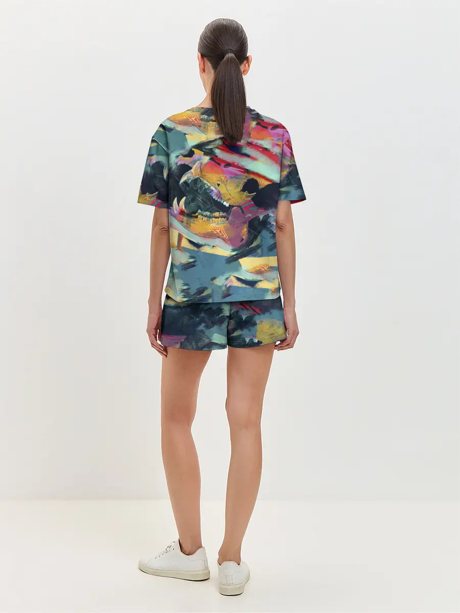 Женская пижама с шортами / Абстрактный рисунок