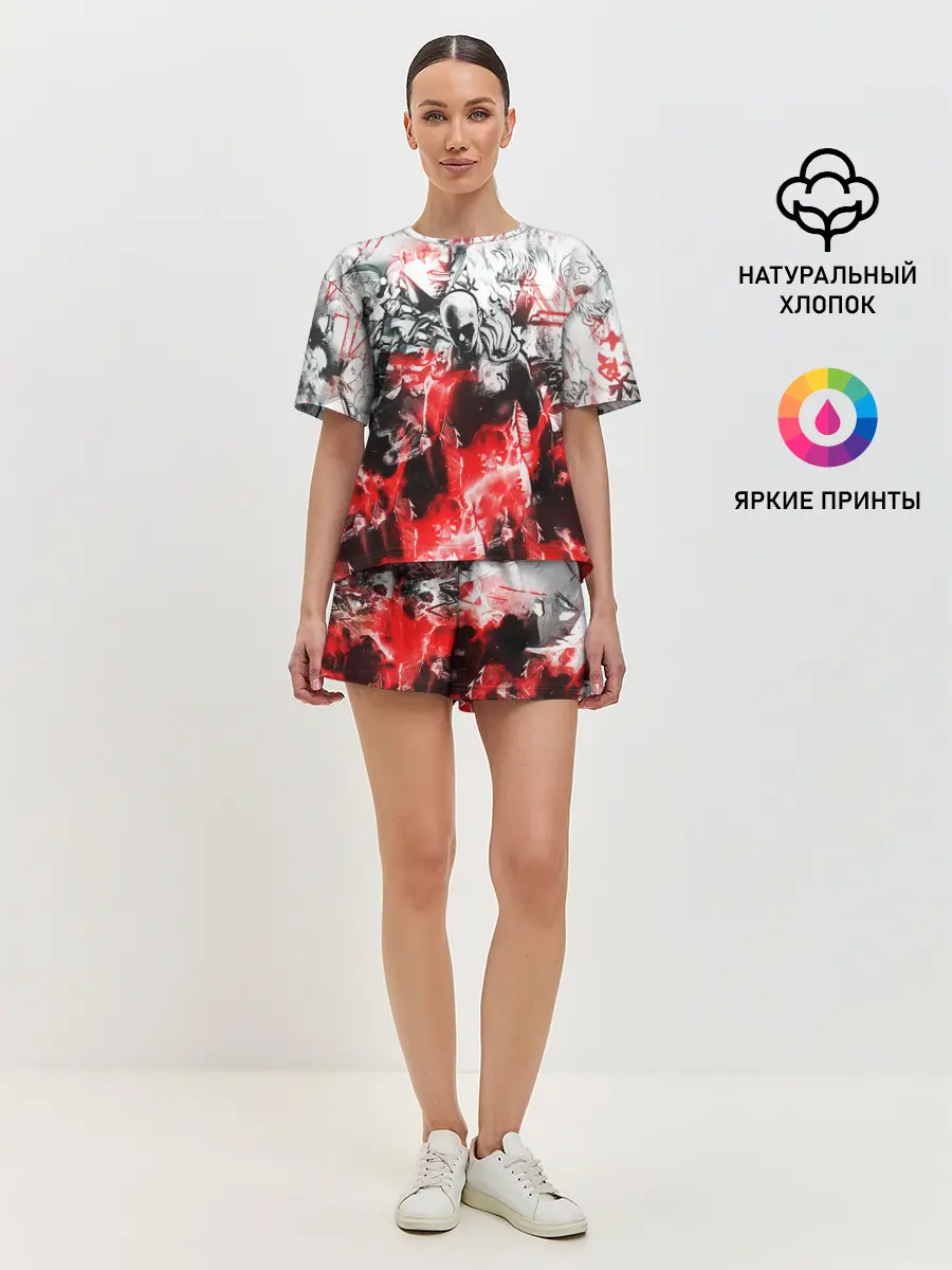 Женская пижама с шортами / One-Punch Man Collage