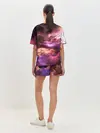 Женская пижама с шортами / закат абстракция