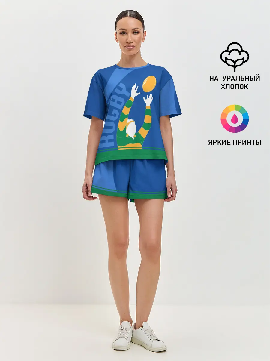 Женская пижама с шортами / Регби