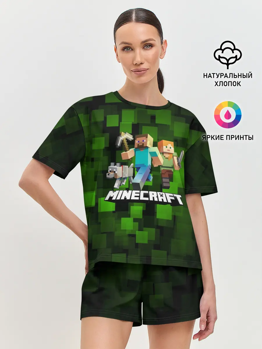 Женская пижама с шортами / Minecraft / Майнкрафт