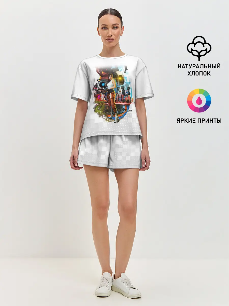 Женская пижама с шортами / PORTAL 2 | ПОРТАЛ 2 ЧЕЛЛ