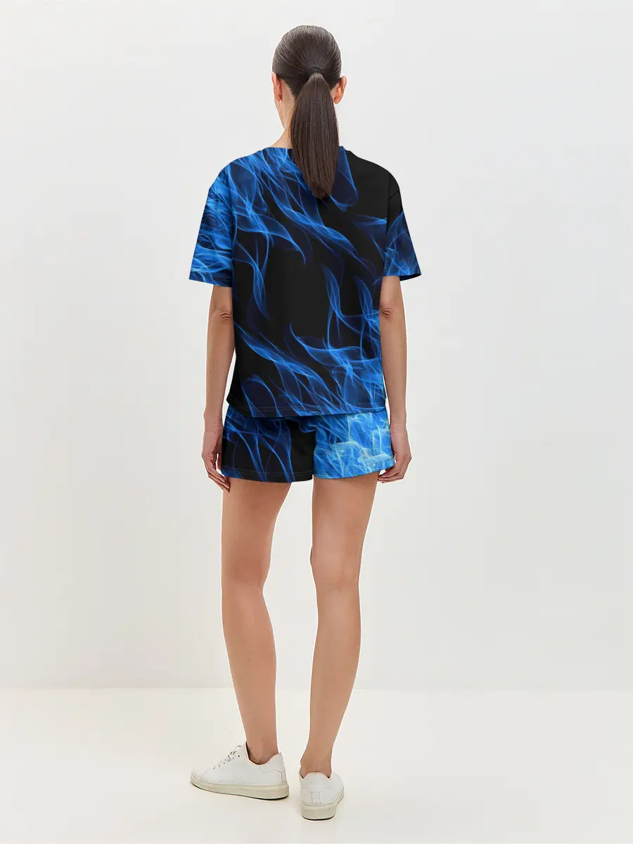 Женская пижама с шортами / BLUE FIRE FLAME