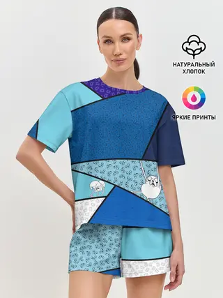 Женская пижама с шортами / Finn&Jake. Geometric