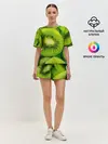 Женская пижама с шортами / Зеленый киви
