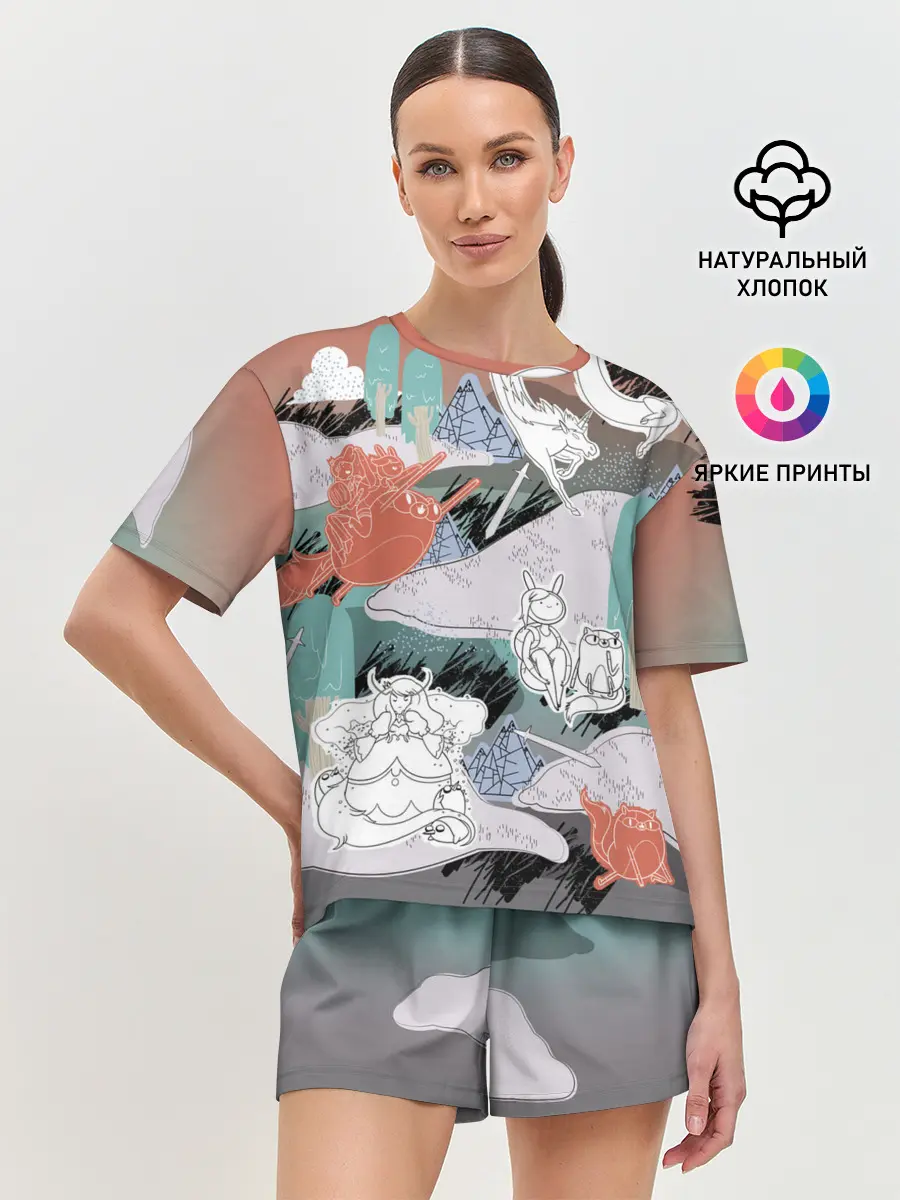 Женская пижама с шортами / Время Приключений
