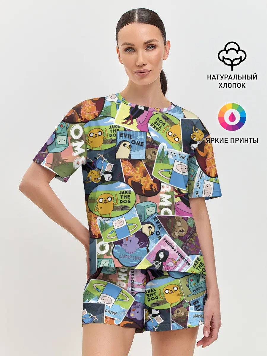 Женская пижама с шортами / Время Приключений