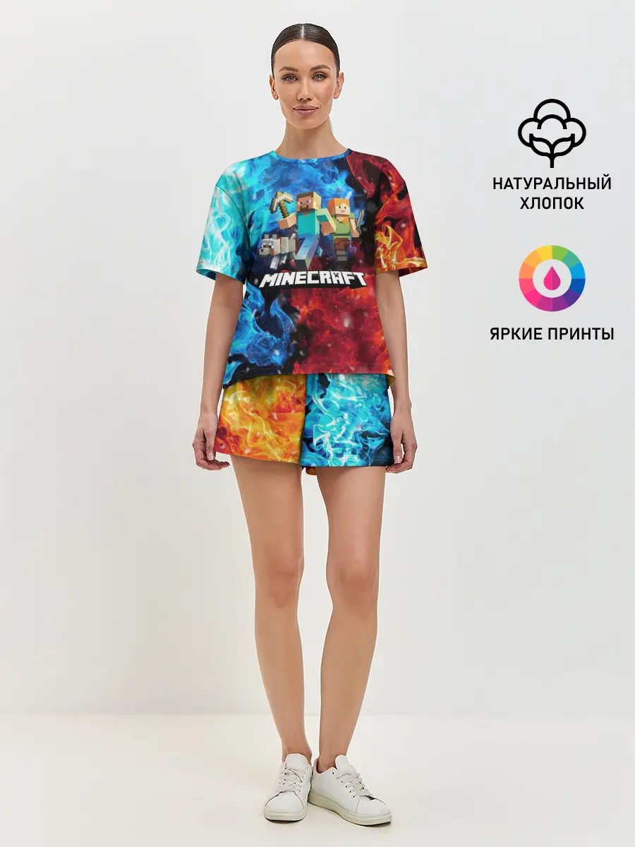 Женская пижама с шортами / Minecraft / Майнкрафт