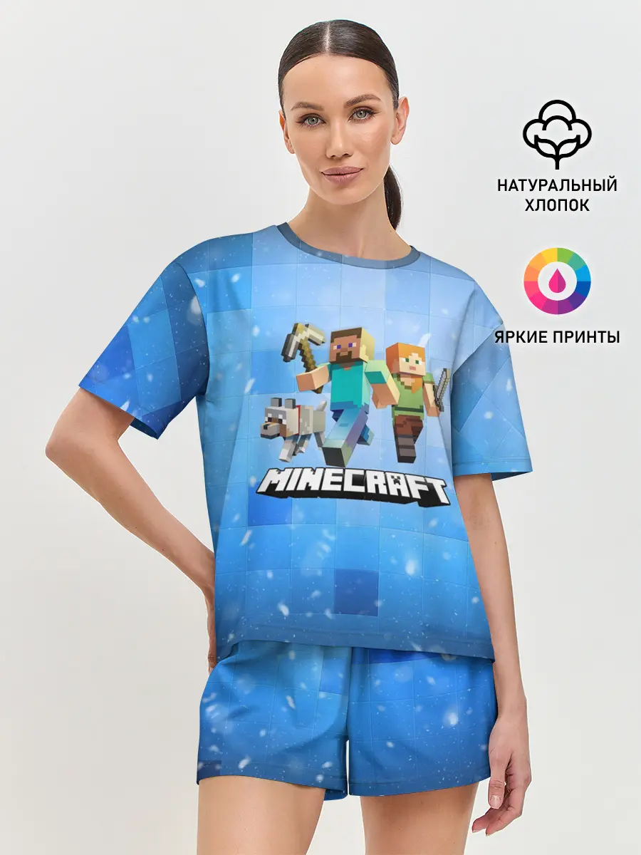 Женская пижама с шортами / Minecraft / Майнкрафт
