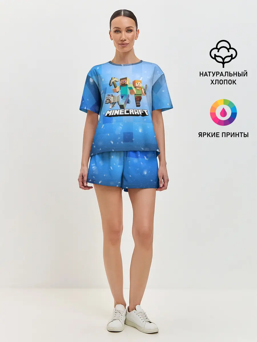 Женская пижама с шортами / Minecraft / Майнкрафт