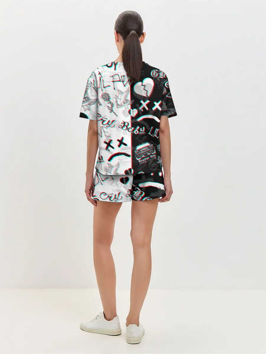 Женская пижама с шортами / LIL PEEP GLITCH | ЛИЛ ПИП ГЛИТЧ