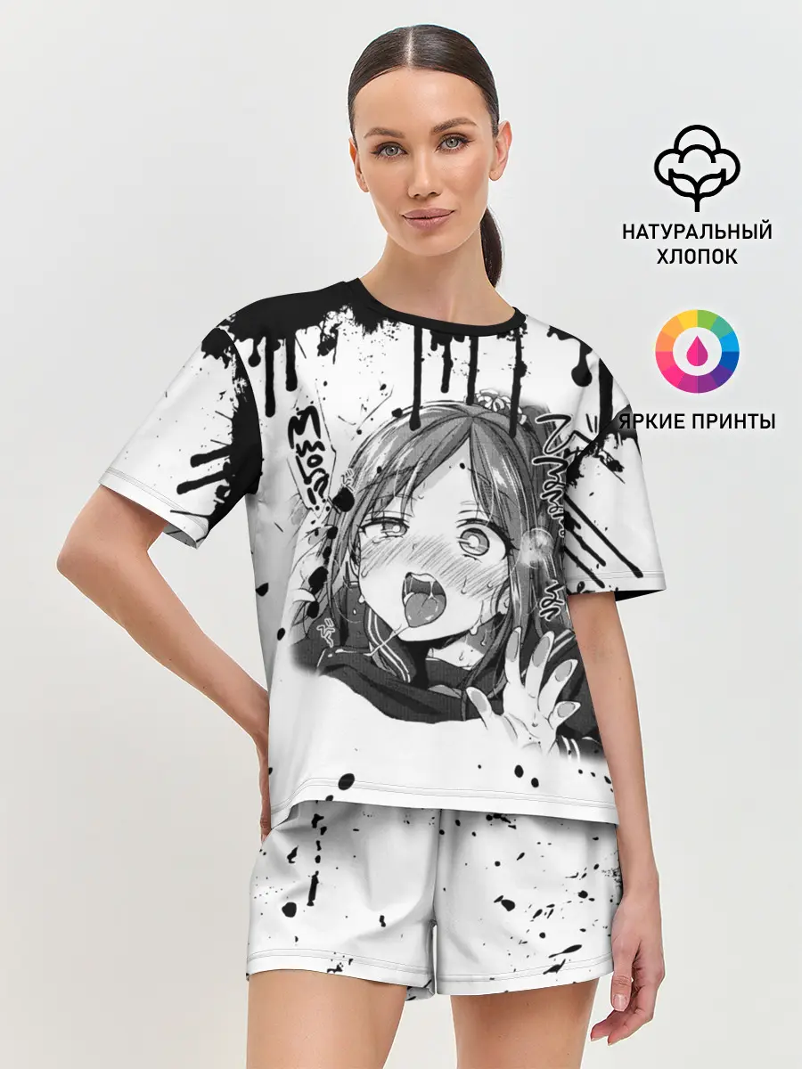 Женская пижама с шортами / АХЕГАО с подтёками