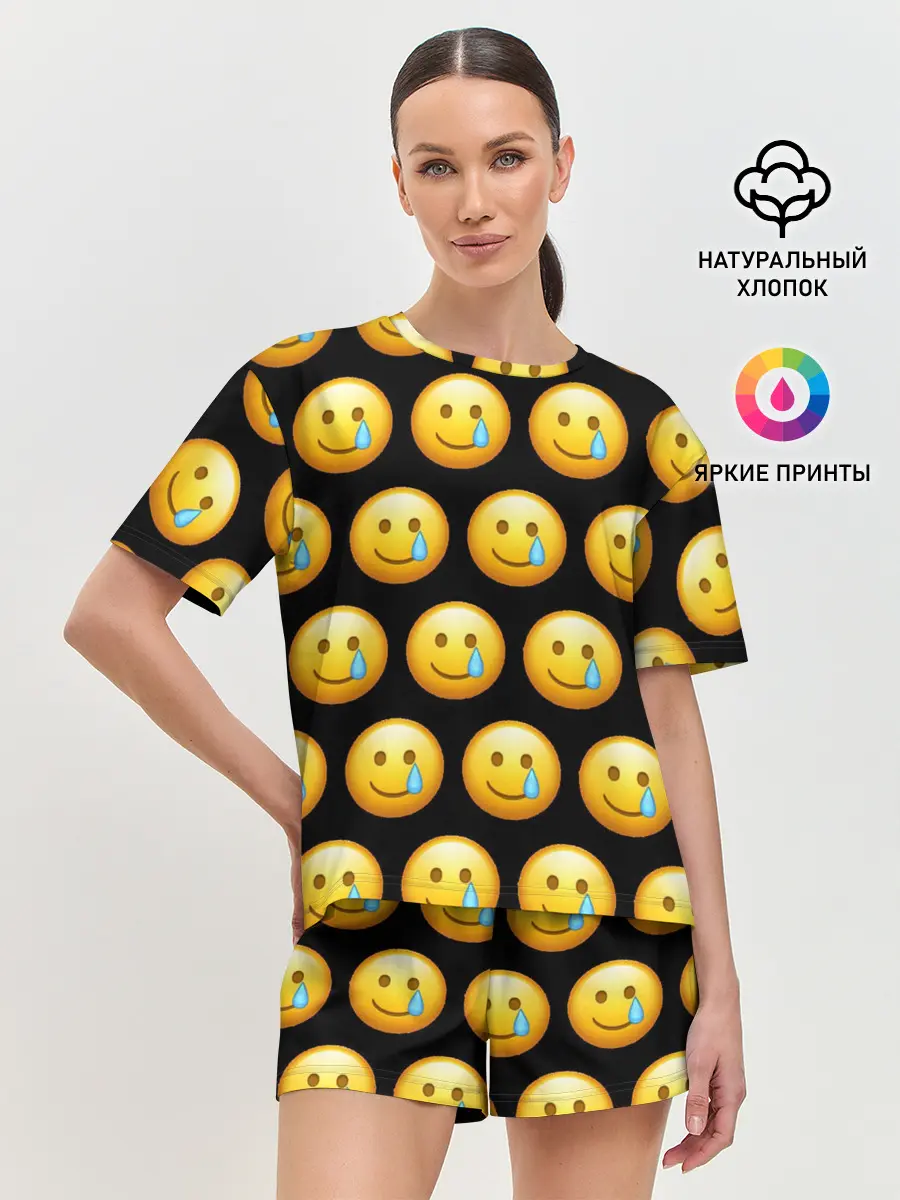Женская пижама с шортами / New Emoji