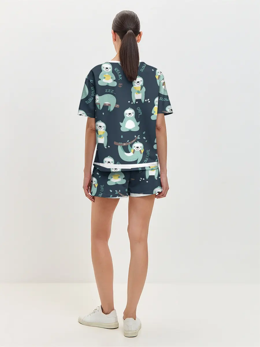 Женская пижама с шортами / ленивцы
