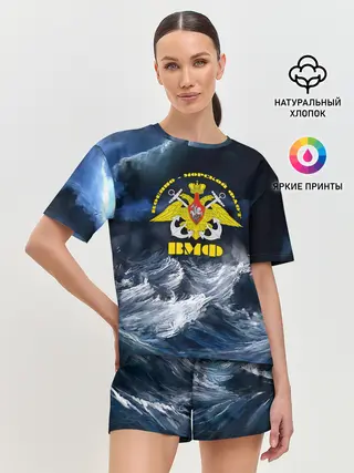 Женская пижама с шортами / Военно-морской флот