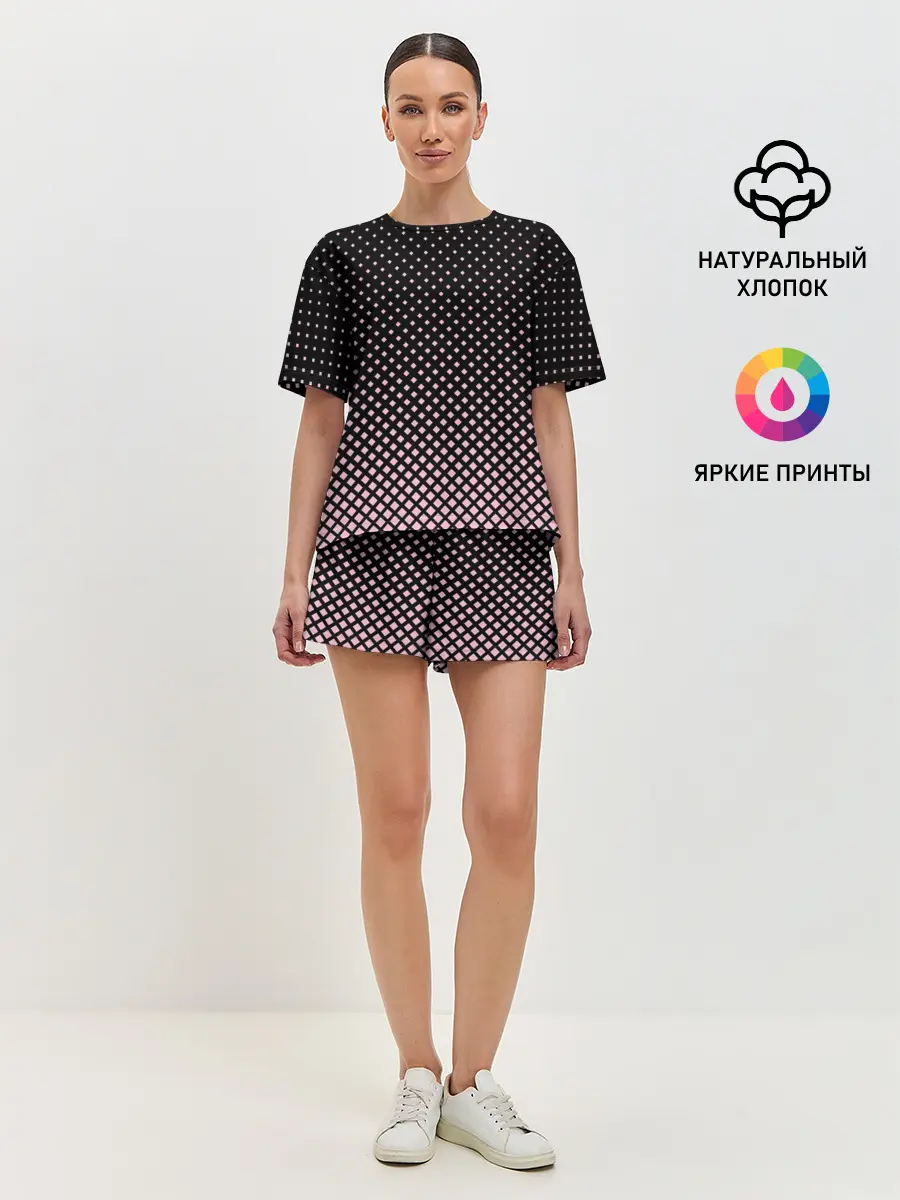 Женская пижама с шортами / Ромбы