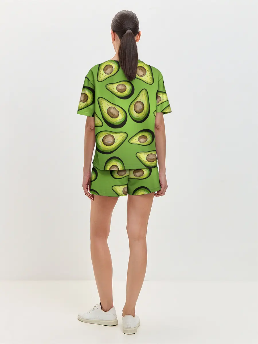 Женская пижама с шортами / Люблю авокадо