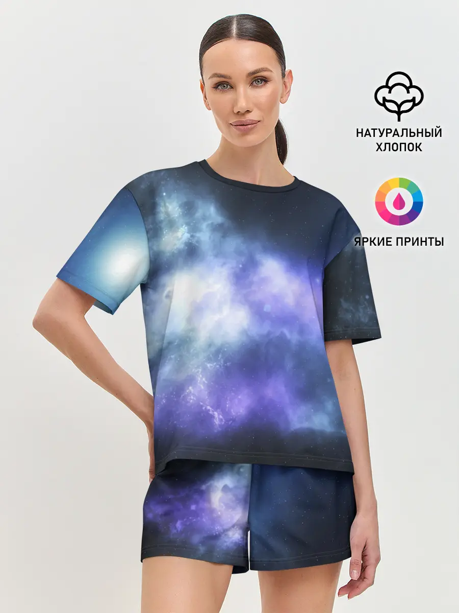 Женская пижама с шортами / ГОЛУБОЕ НЕБО