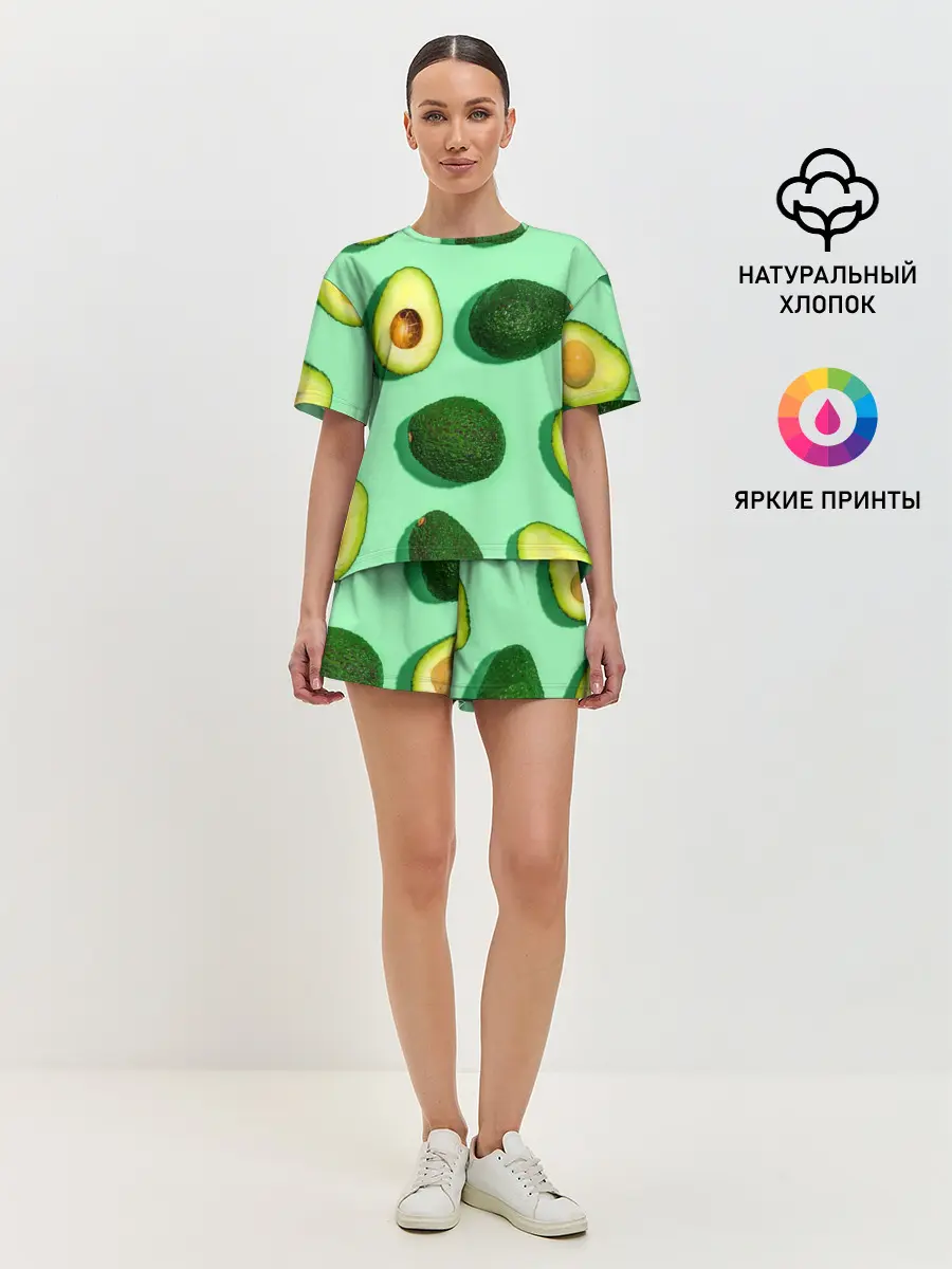 Женская пижама с шортами / АВАКАДО