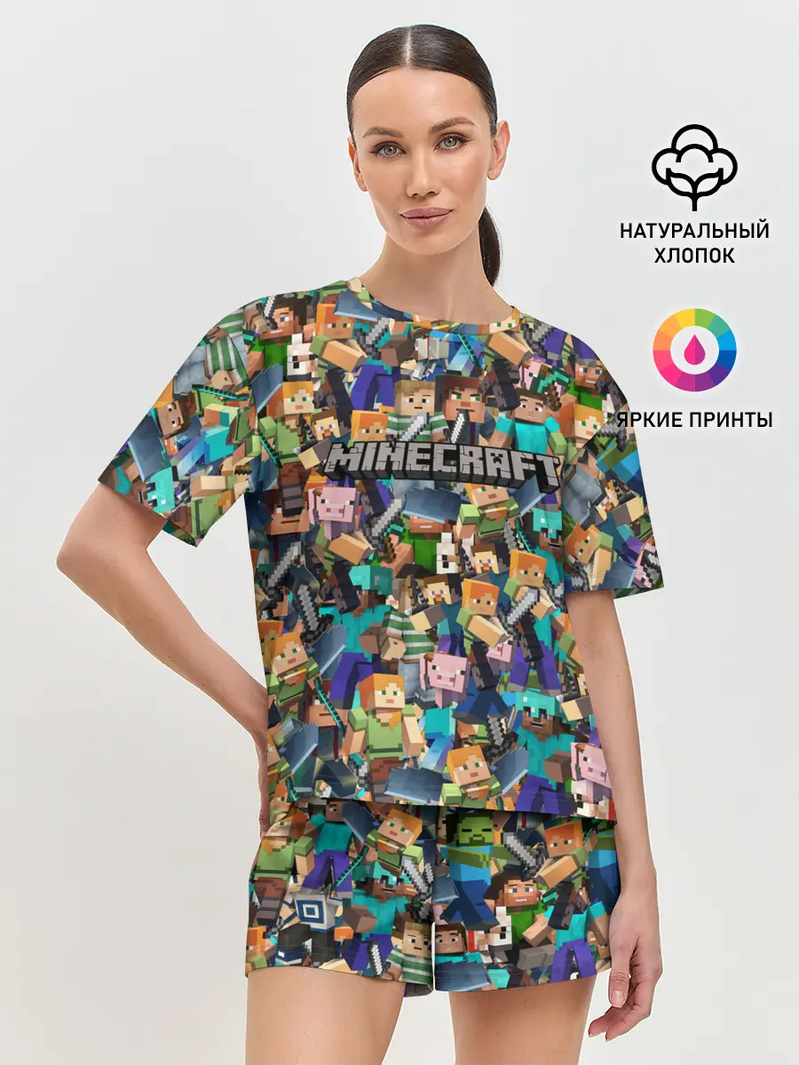Женская пижама с шортами / MINECRAFT ПЕРСОНАЖИ