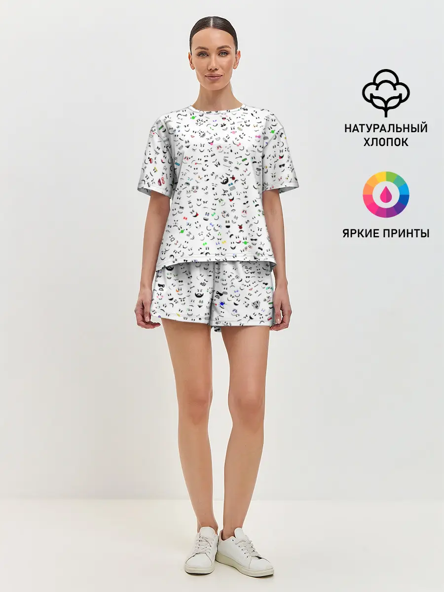 Женская пижама с шортами / Rolbox лица