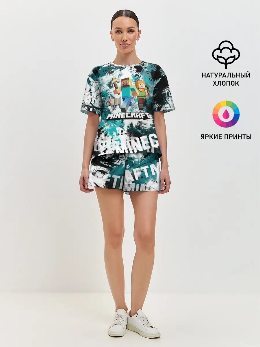 Женская пижама с шортами / Minecraft / Майнкрафт