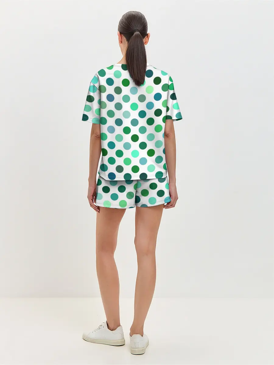 Женская пижама с шортами / Горох