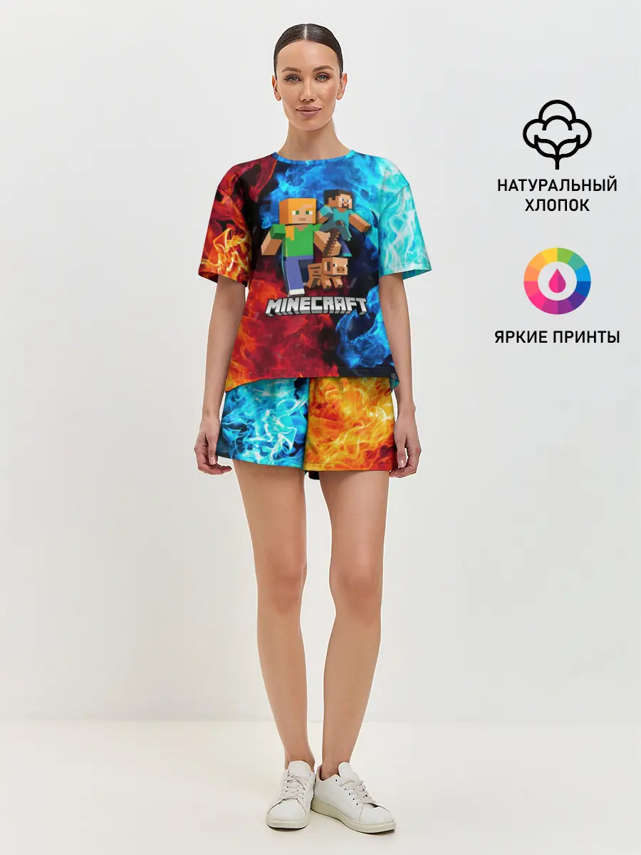 Женская пижама с шортами / Minecraft / Майнкрафт