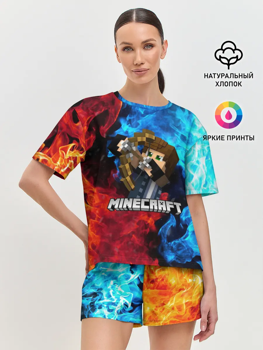 Женская пижама с шортами / Minecraft / Майнкрафт