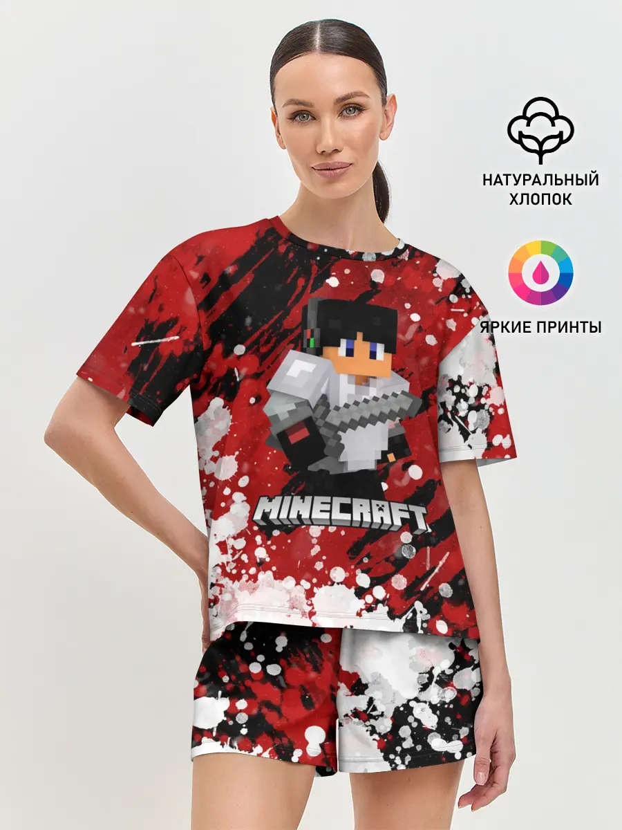 Женская пижама с шортами / Minecraft / Майнкрафт