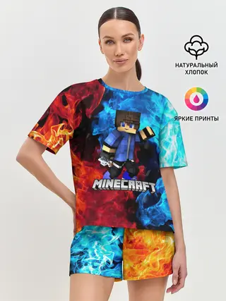 Женская пижама с шортами / Minecraft / Майнкрафт