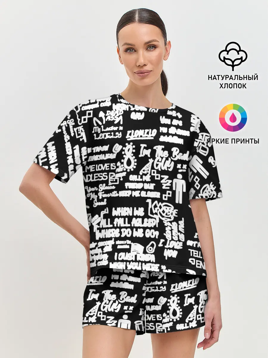 Женская пижама с шортами / BILLIE EILISH BLACK