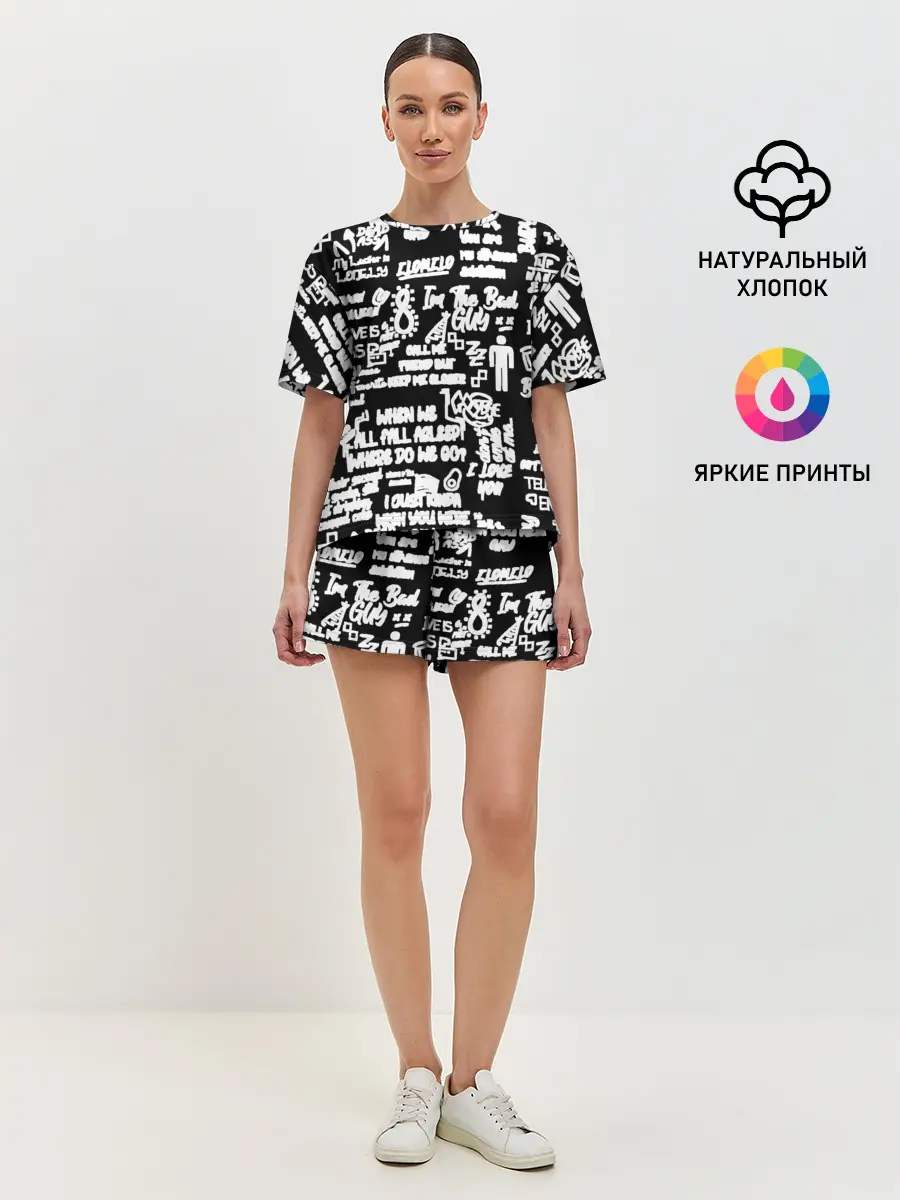 Женская пижама с шортами / BILLIE EILISH BLACK