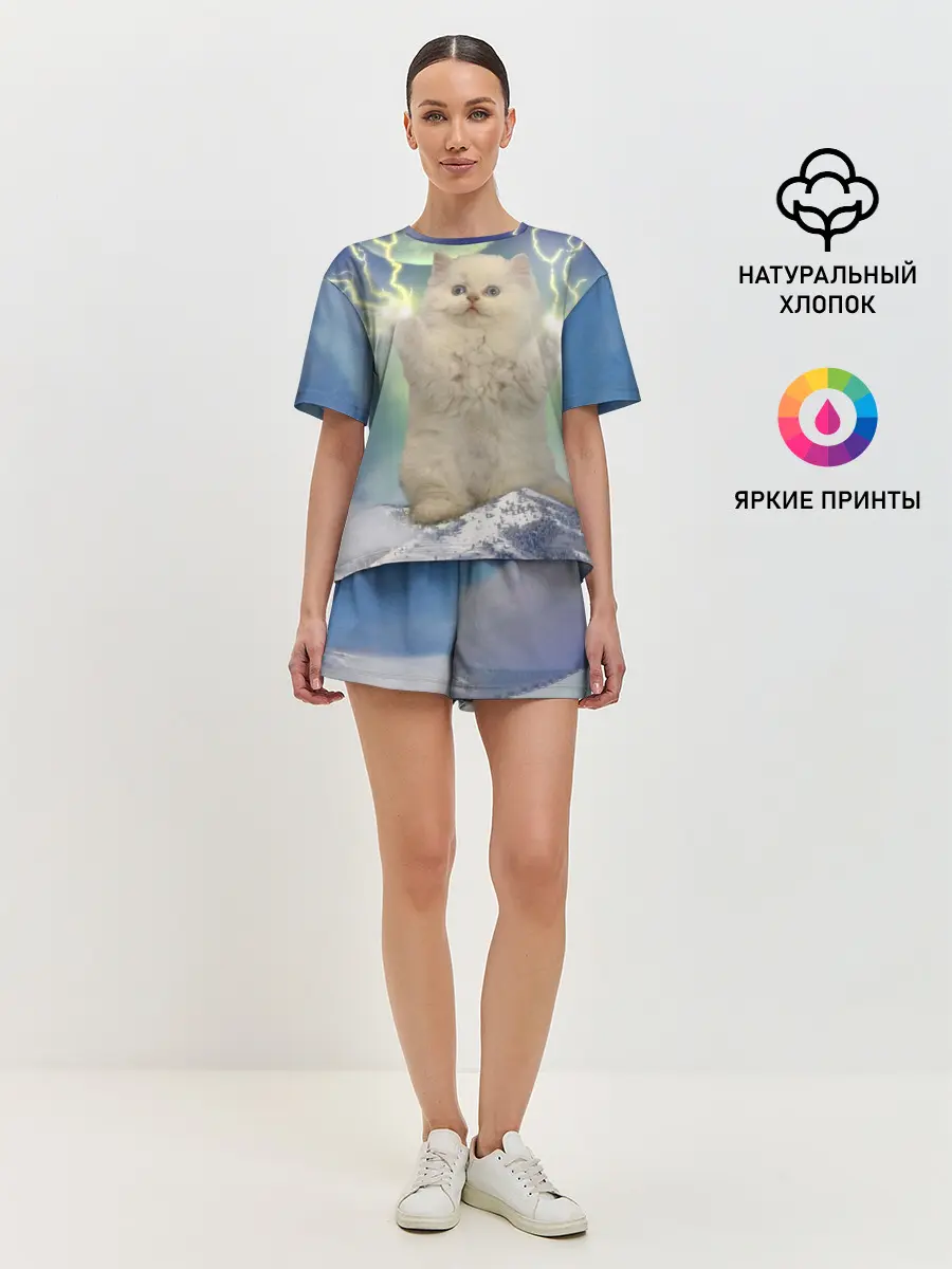 Женская пижама с шортами / Грозовой Котик