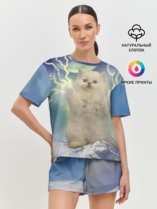 Женская пижама с шортами / Грозовой Котик