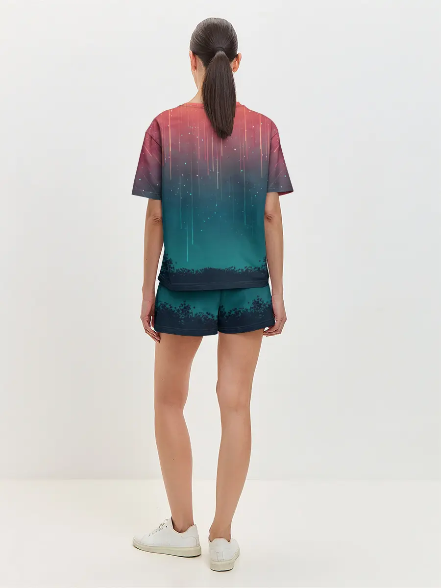 Женская пижама с шортами / Космический Дождь