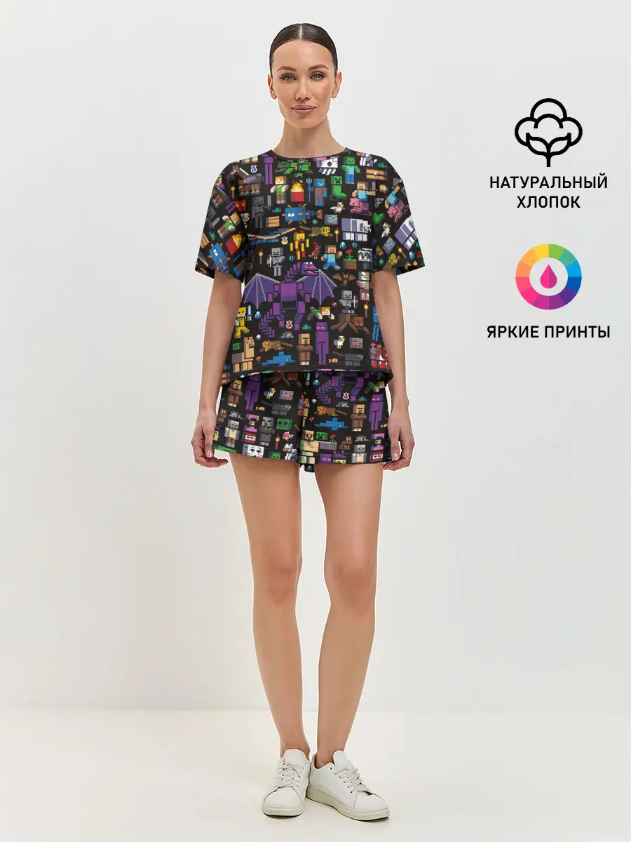 Женская пижама с шортами / MINECRAFT | МАЙНКРАФТ