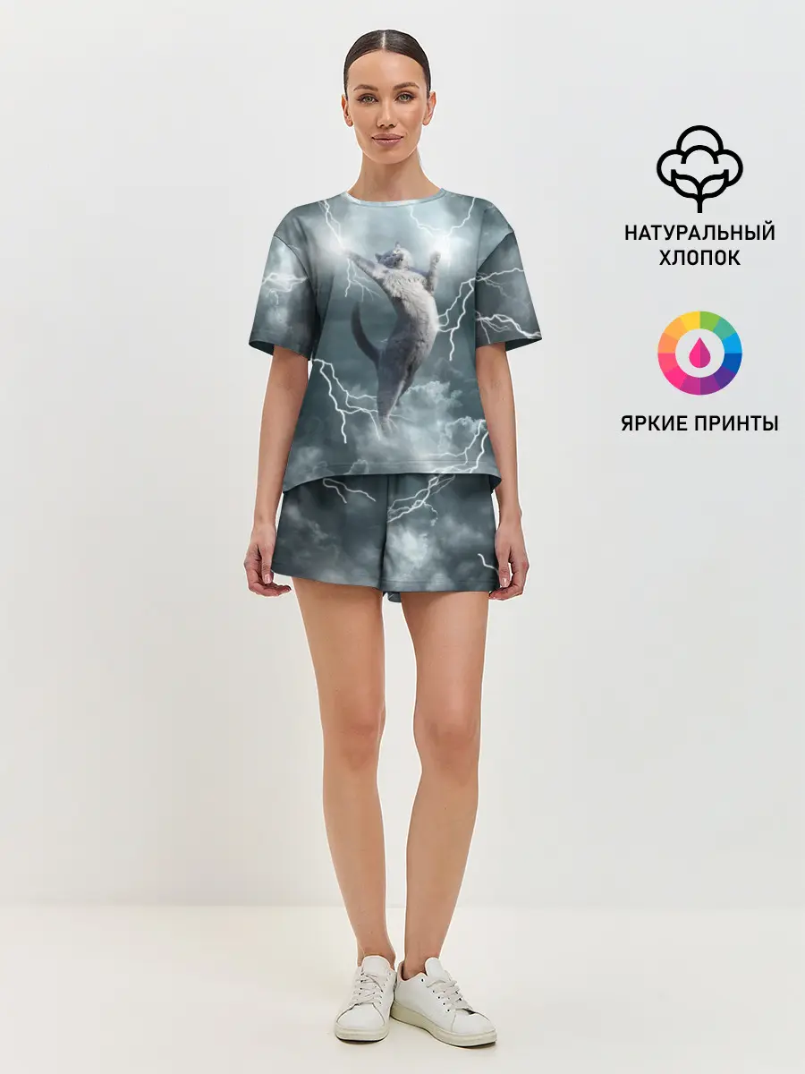 Женская пижама с шортами / Грозовой кошак.